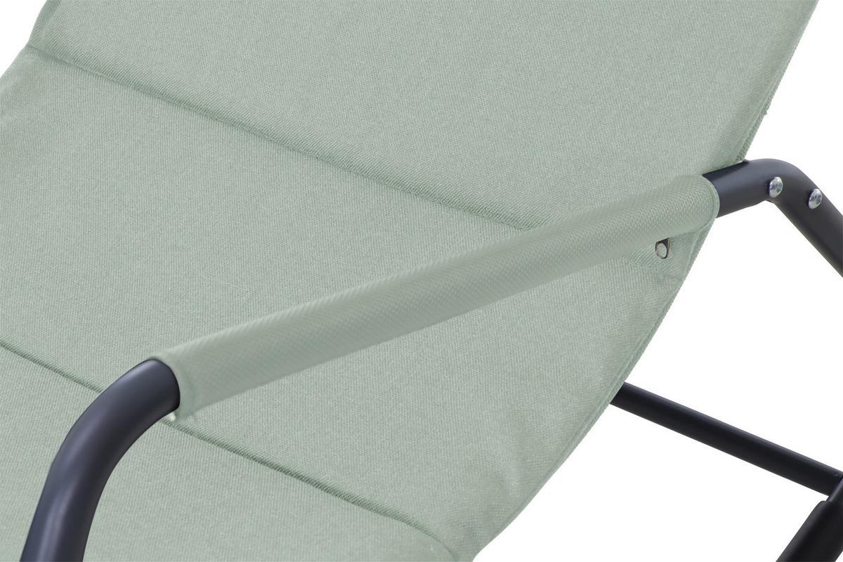 Schaukelliege Metall/Kunststoff/Textil - Grün, KONVENTIONELL, Kunststoff/Textil (57/81/143cm) - Siena Garden