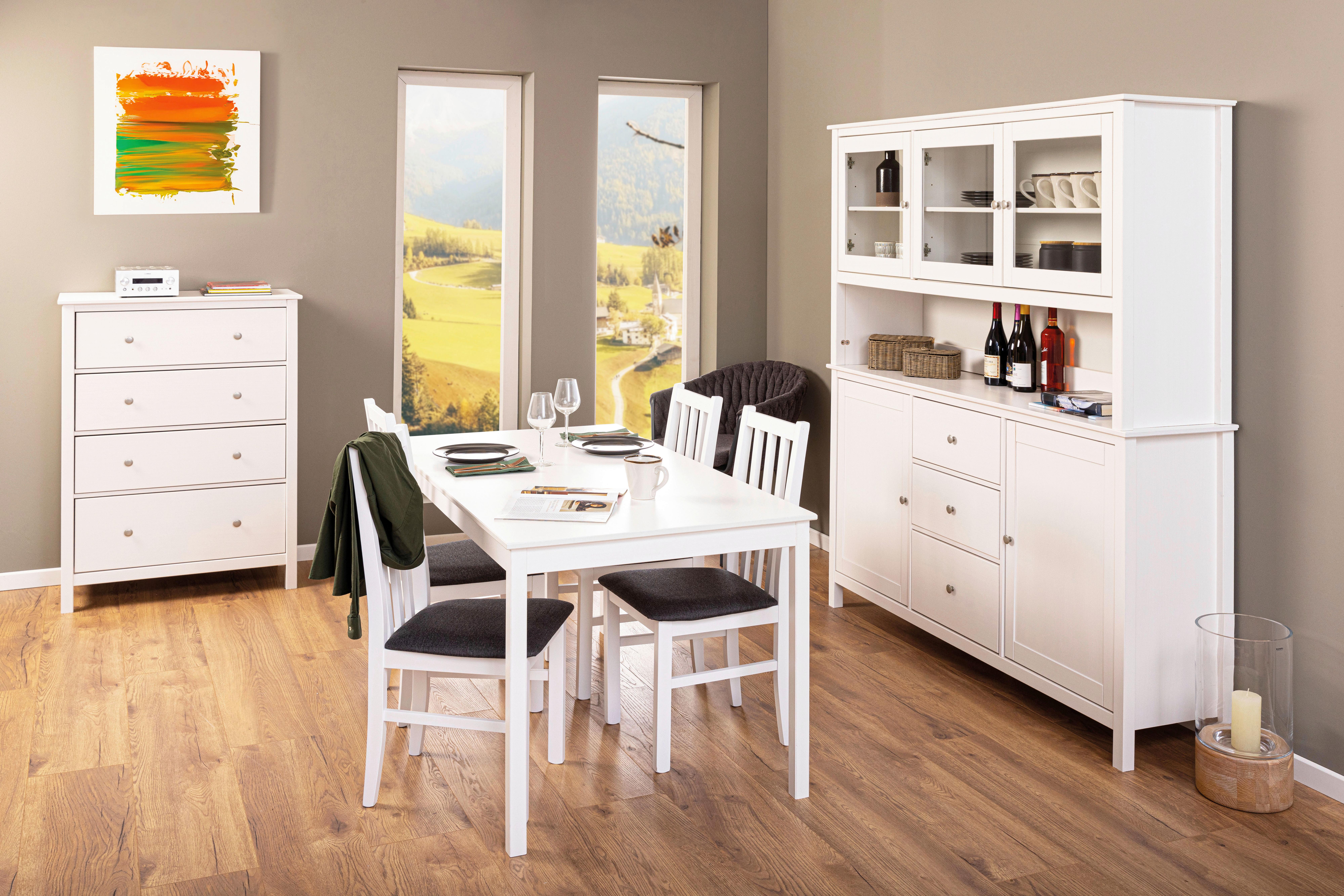 Buffetaufsatz Chilly Home - Weiß, KONVENTIONELL, Holz (160cm) - MID.YOU