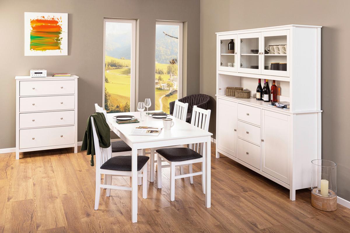 Buffetaufsatz Chilly Home - Weiß, KONVENTIONELL, Holz (160cm) - MID.YOU