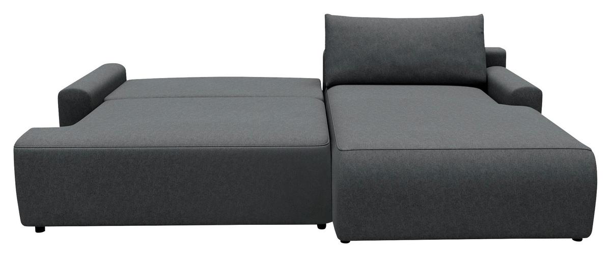 Eckschlafsofa Prag Graphitfarben S: 253x167 cm - Schwarz/Graphitfarben, MODERN, Textil (253/167cm) - Trendmanufaktur
