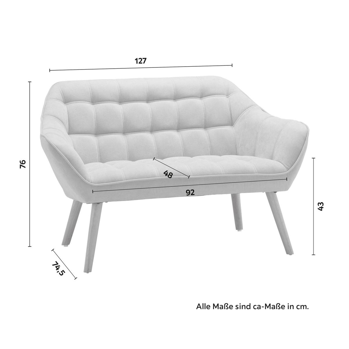 Dvojmiestna pohovka Monique, svetlosivá - svetlosivá, Modern, drevo/textil (127/76/74,5cm) - Bessagi Home
