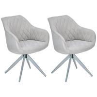 Armlehnstuhl Adriano Hellgrau gepolstert - Hellgrau, MODERN, Textil/Metall (59/84/59cm) - Livetastic