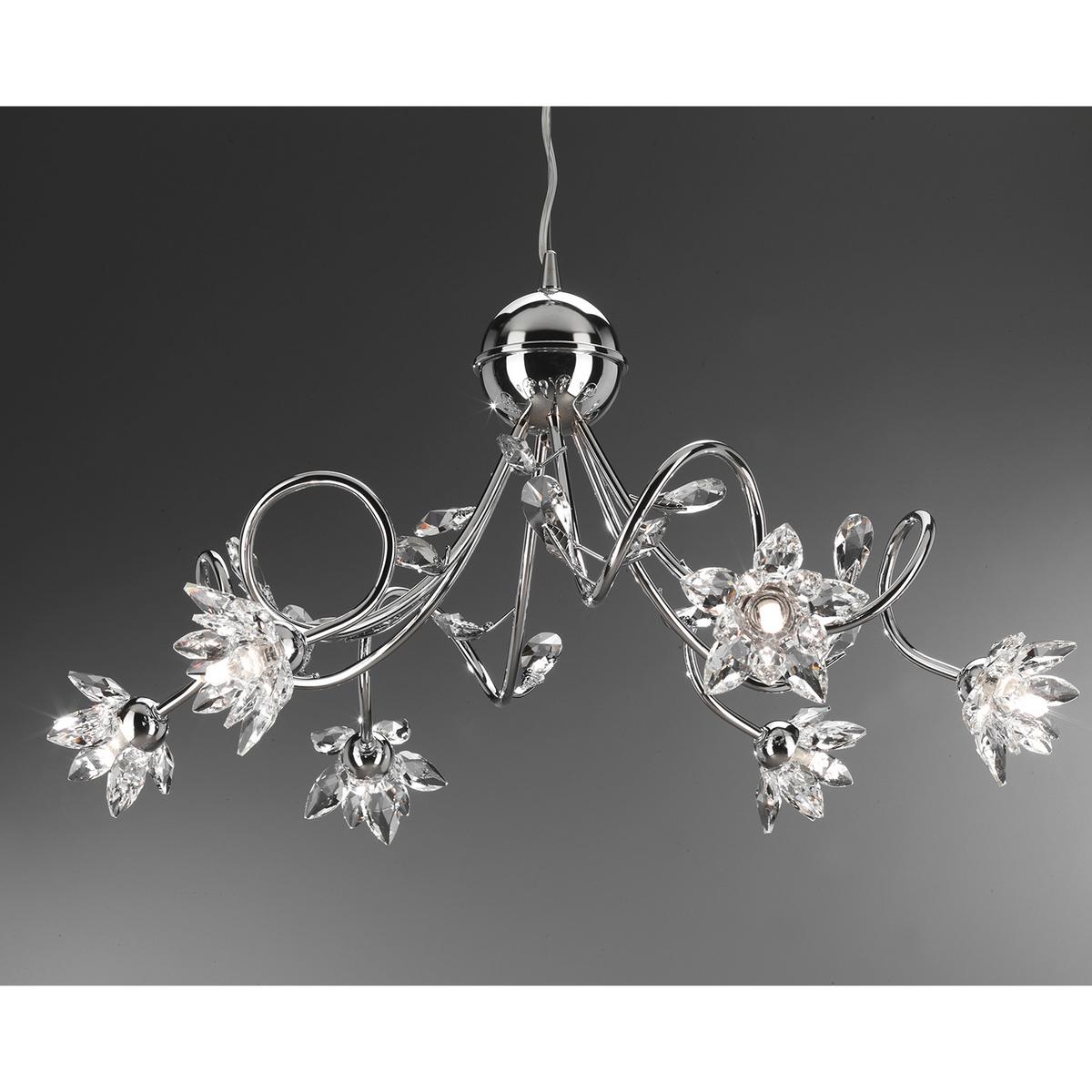 Hängeleuchte 4773/6 - Chromfarben, KONVENTIONELL, Glas/Metall (80/100cm)