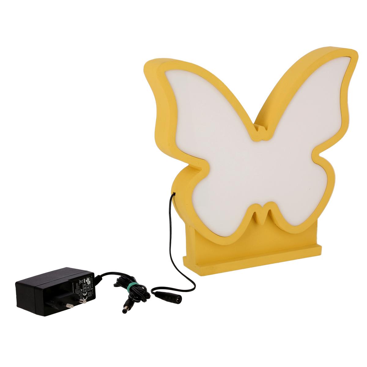 Kindertischleuchte 41-10667 Butterfly - Goldfarben, Basics, Holzwerkstoff/Kunststoff (28.5/5/26.5cm)
