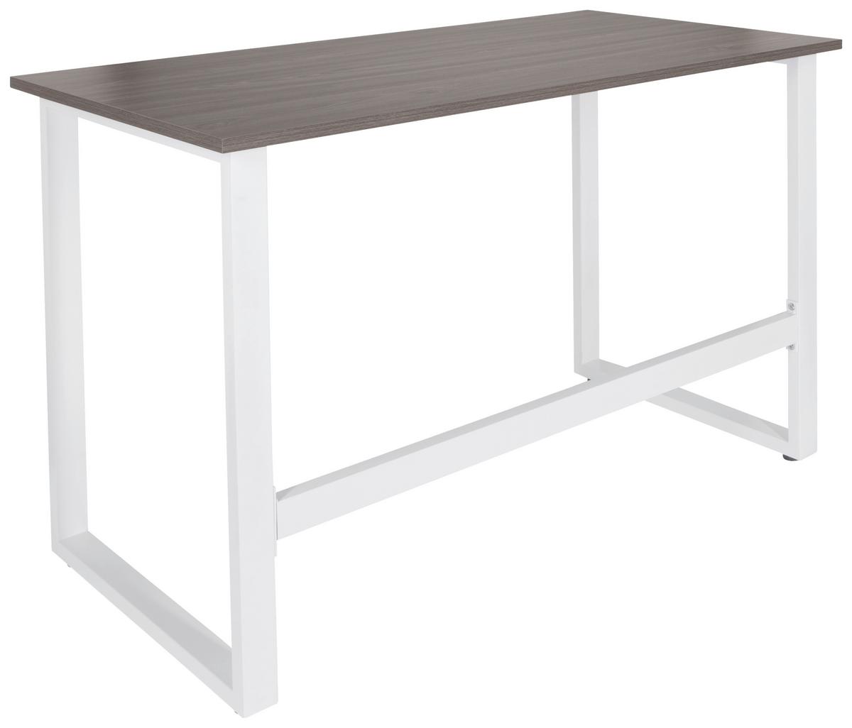 Schreibtisch Workspace Light I Grau/Weiß - Weiß/Grau, Basics, Holzwerkstoff/Metall (120/60/76cm) - MID.YOU