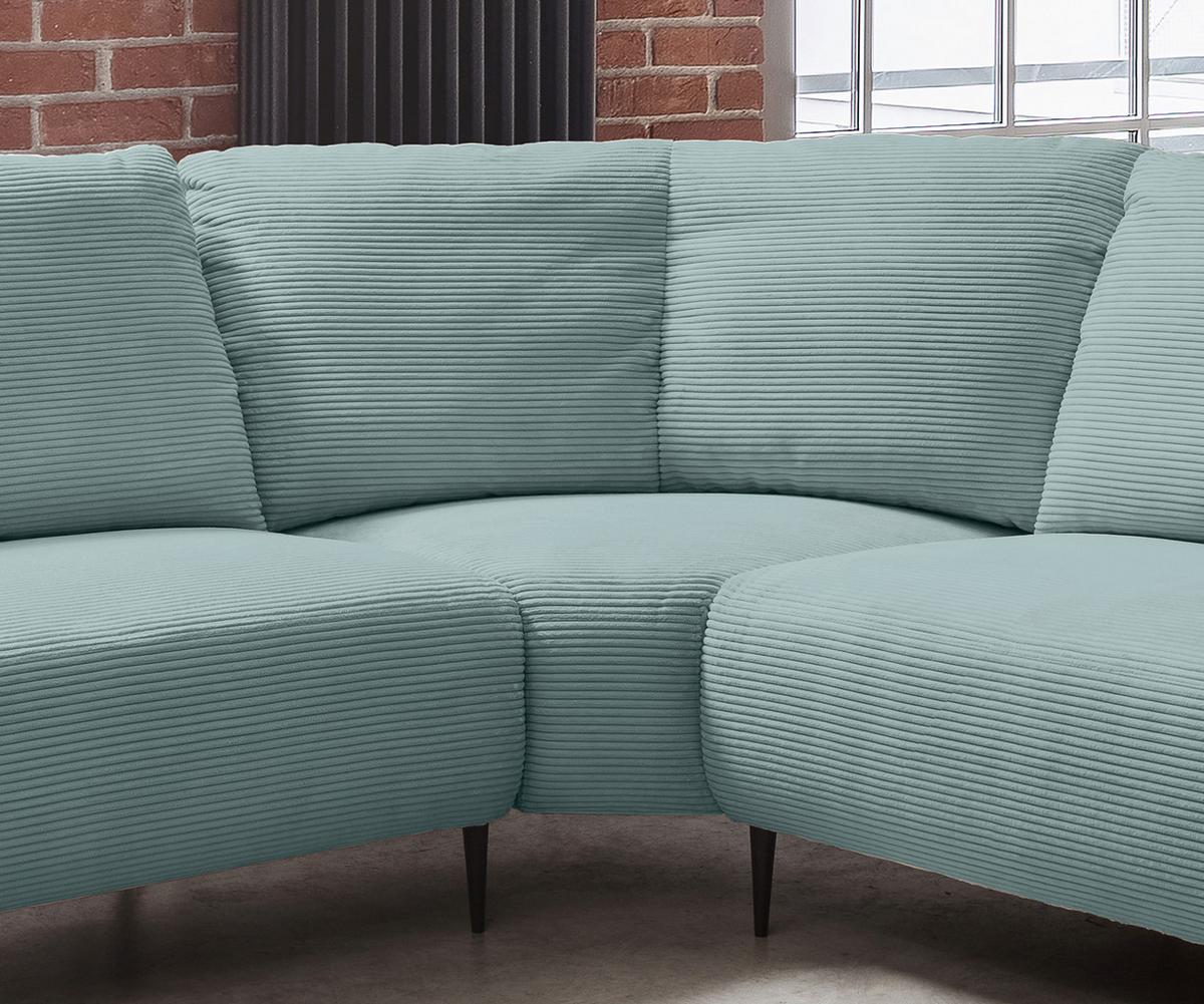 Ecksofa Vanilla Hellblau S: 256x256 Cm - Schwarz/Grau, Design, Textil (256/256cm) - Livetastic