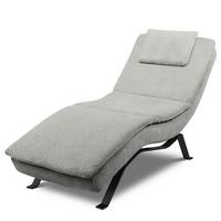 RELAXLIEGE Grau, B: 65 cm - Schwarz/Grau, Design, Leder (65/95/171cm) - Celina Home