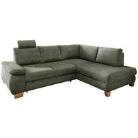 Eckschlafsofa Positano Dunkelgrün S: 261x206 cm - Wildeiche/Dunkelgrün, MODERN, Textil (261/206cm) - Livetastic