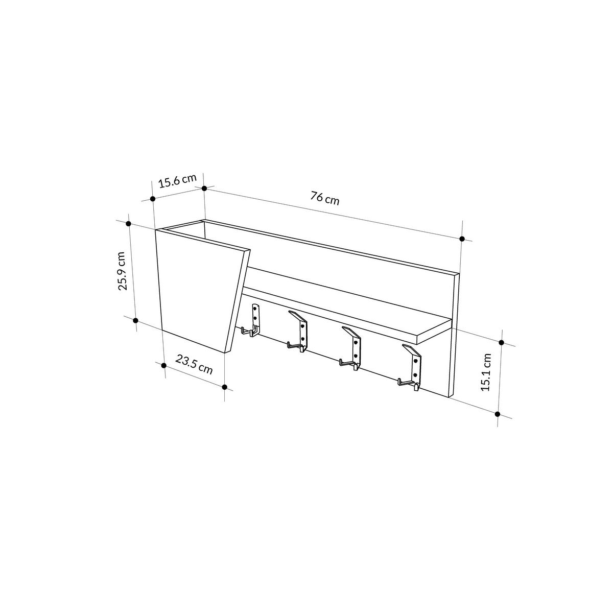 Wandgardarobe Eleva Anthrazit/eichefarben B: 74 Cm - Eichefarben/Anthrazit, Design, Holzwerkstoff/Metall (74/26/15.7cm) - Livetastic