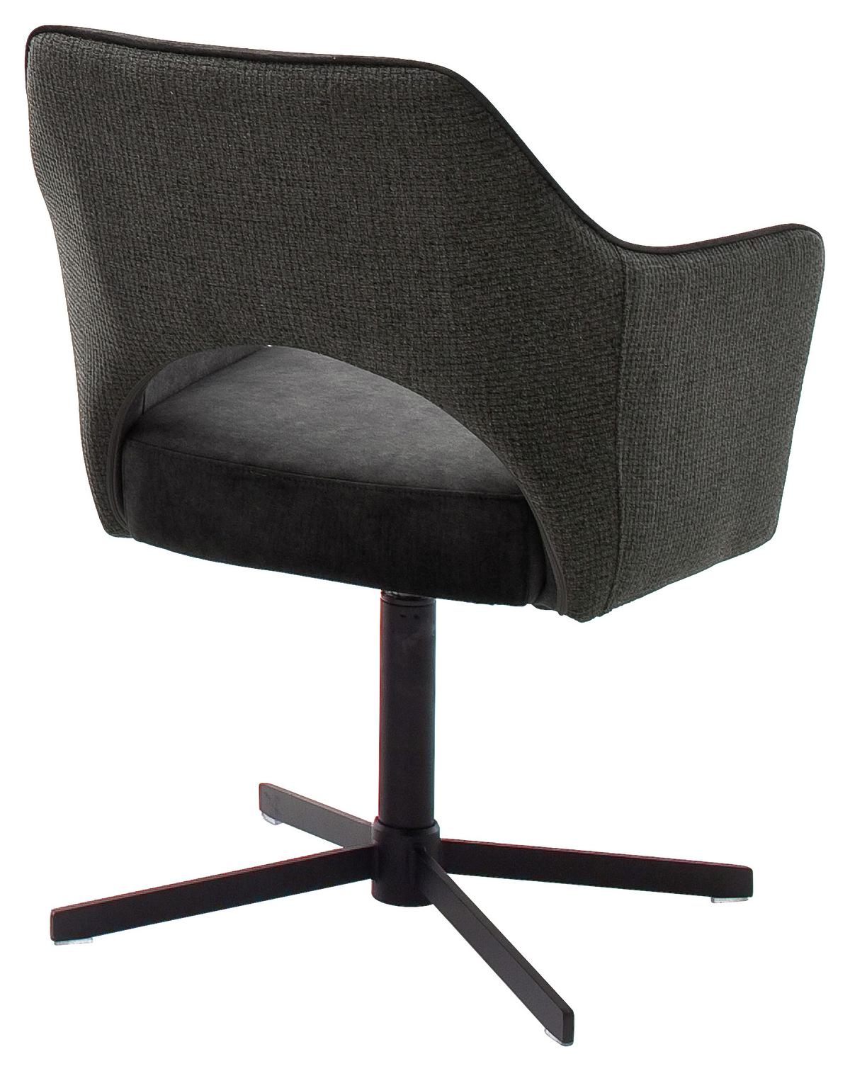 ŽIDLE S PODRUČKAMI VALLETTA - černá/antracitová, Konvenční, kov/textil (61/85/60cm) - Premium Living