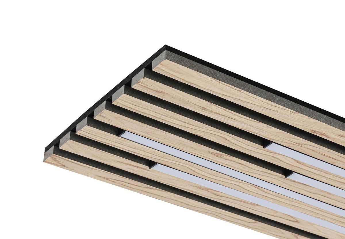STROPNÍ LED SVÍTIDLO PANI - černá/barvy dubu, Moderní, kov/kompozitní dřevo (72/26,5/5,5cm) - Mömax
