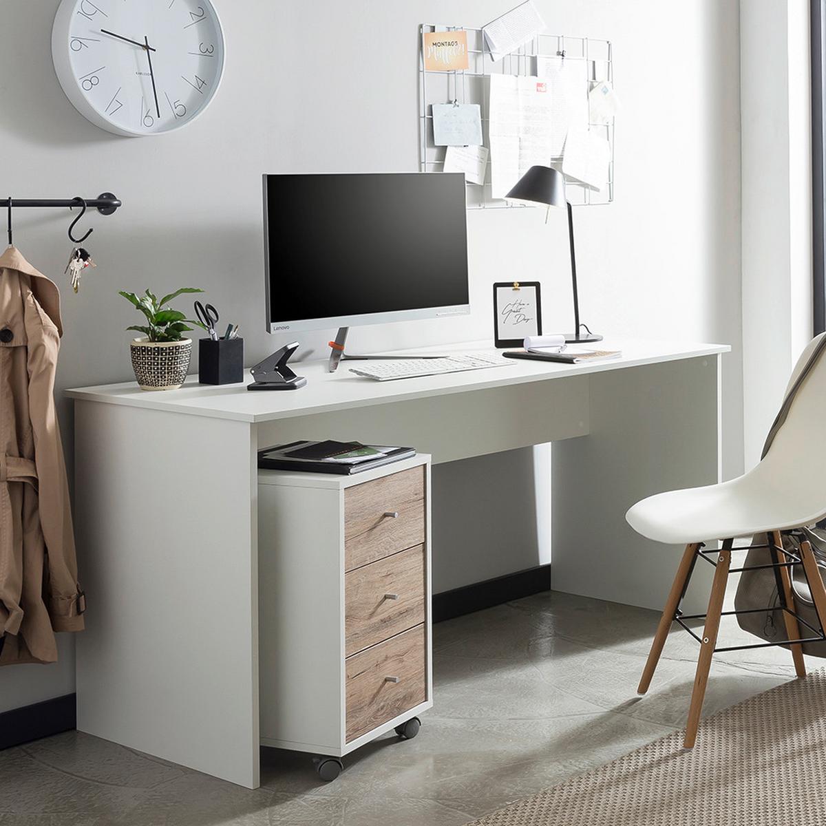 Rollcontainer 400 Rollcontainer - Wildeiche/Weiß, MODERN, Holzwerkstoff/Kunststoff (32,6/59,7/39,1cm) - MID.YOU