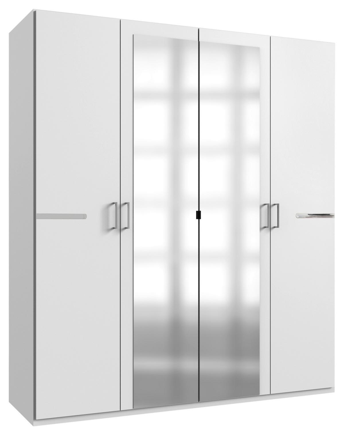 Skriňa s otočnými dverami ANNA, šírka 180 cm - biela/chrómová, Konventionell, kompozitné drevo/plast (180/210/58cm) - Mömax