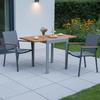 Gartentisch ausziehbar Akazienholz/Metall L 65-130 cm - Silberfarben/Naturfarben, MODERN, Holz/Metall (65-130/75/65cm) - Gardenson