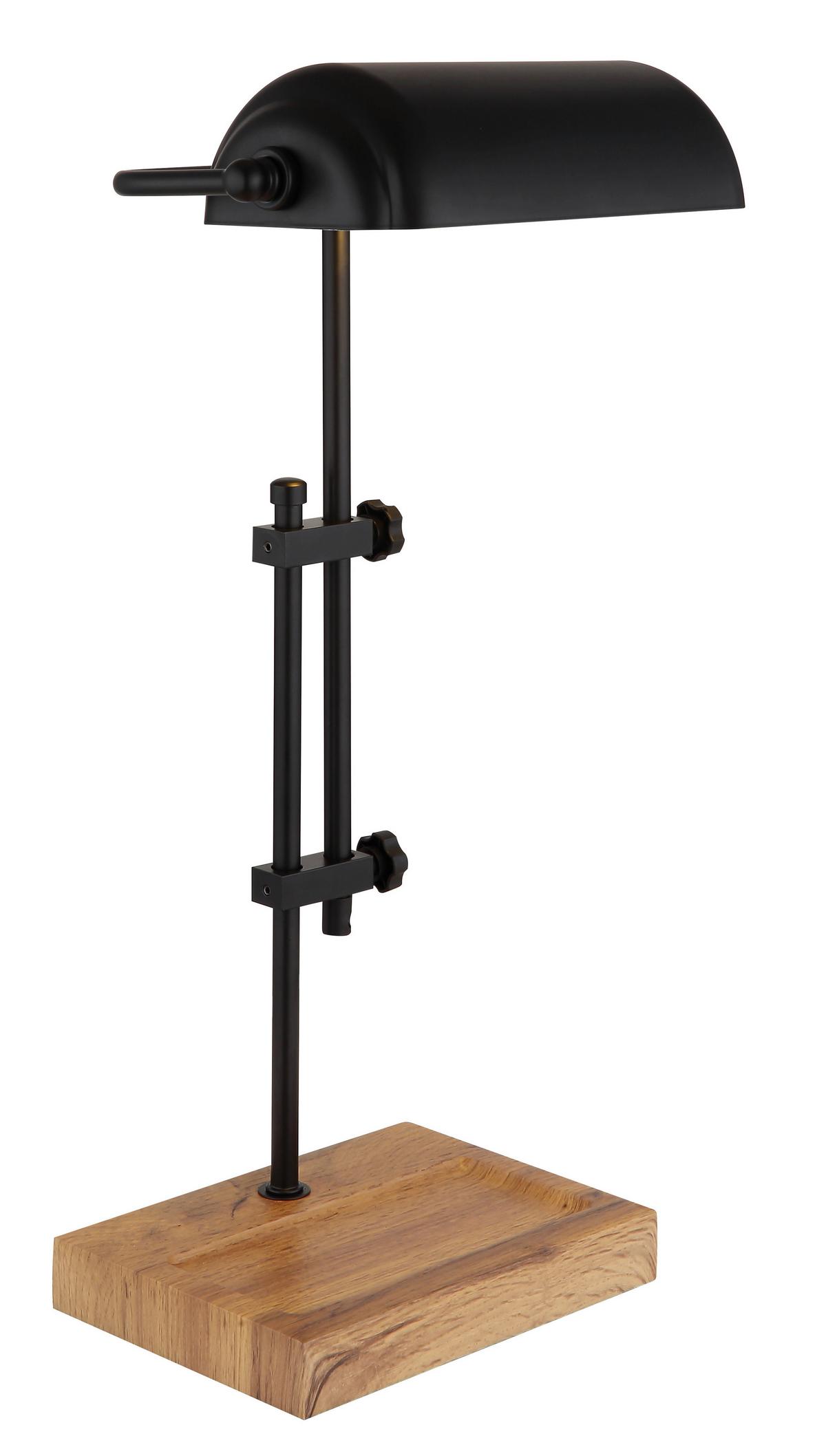 Tischleuchte 24918 - Dunkelbraun/Schwarz, Natur, Holzwerkstoff/Metall (26,5/18,2/50cm) - Globo
