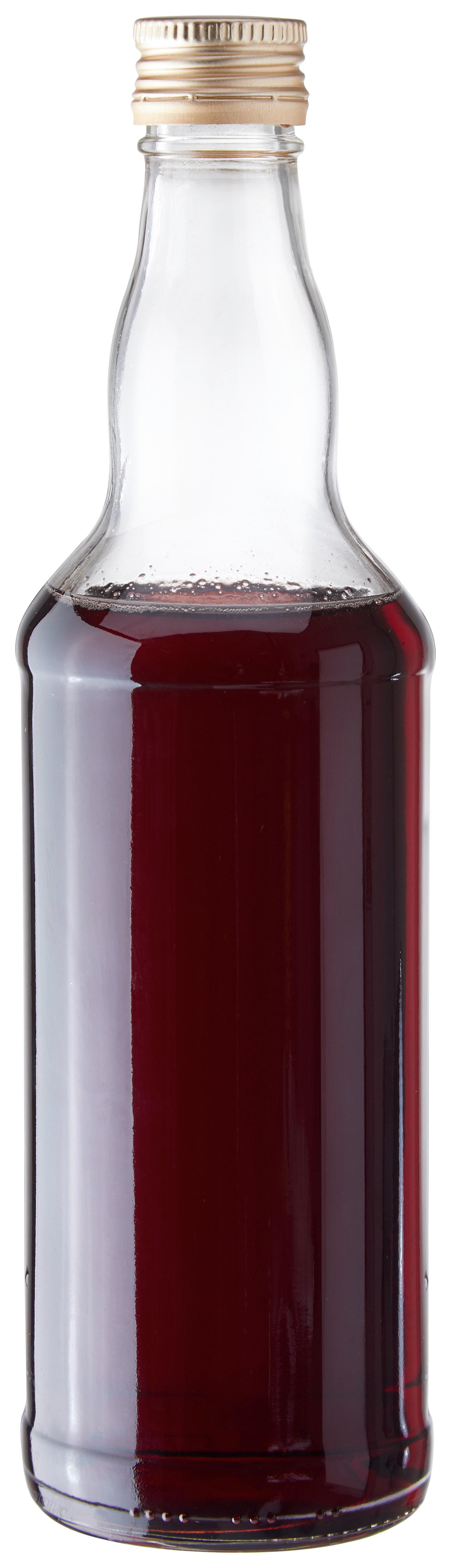 Universalflasche aus Glas Zeno ca. 0,2 L mit Schraubverschluss - Transparent, KONVENTIONELL, Glas/Metall (5,3 /18cm)