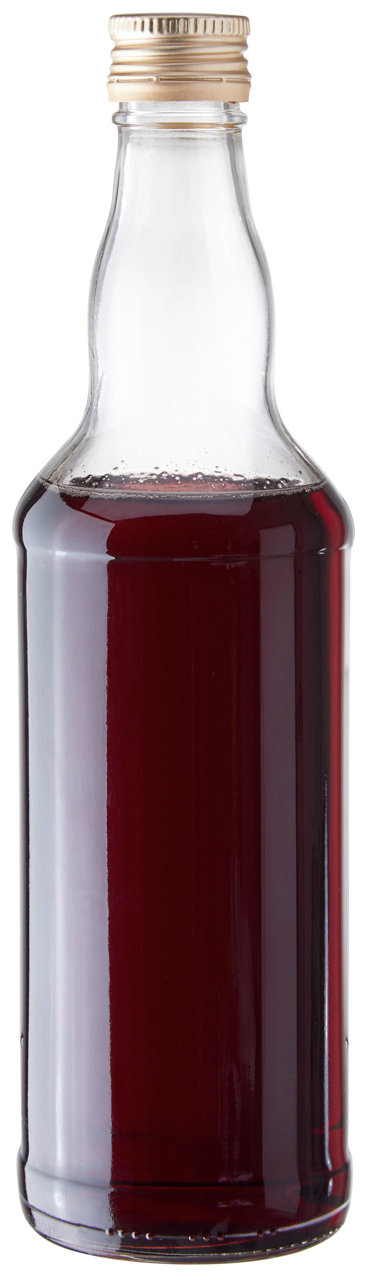 Universalflasche Aus Glas Zeno Ca. 0,2 L Mit Schraubverschluss - Transparent, KONVENTIONELL, Glas/Metall (5,3 /18cm)