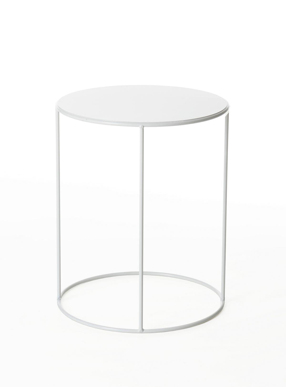 Couchtisch Rund Stahl, Weiß - Weiß, LIFESTYLE, Metall (38/50cm) - MID.YOU