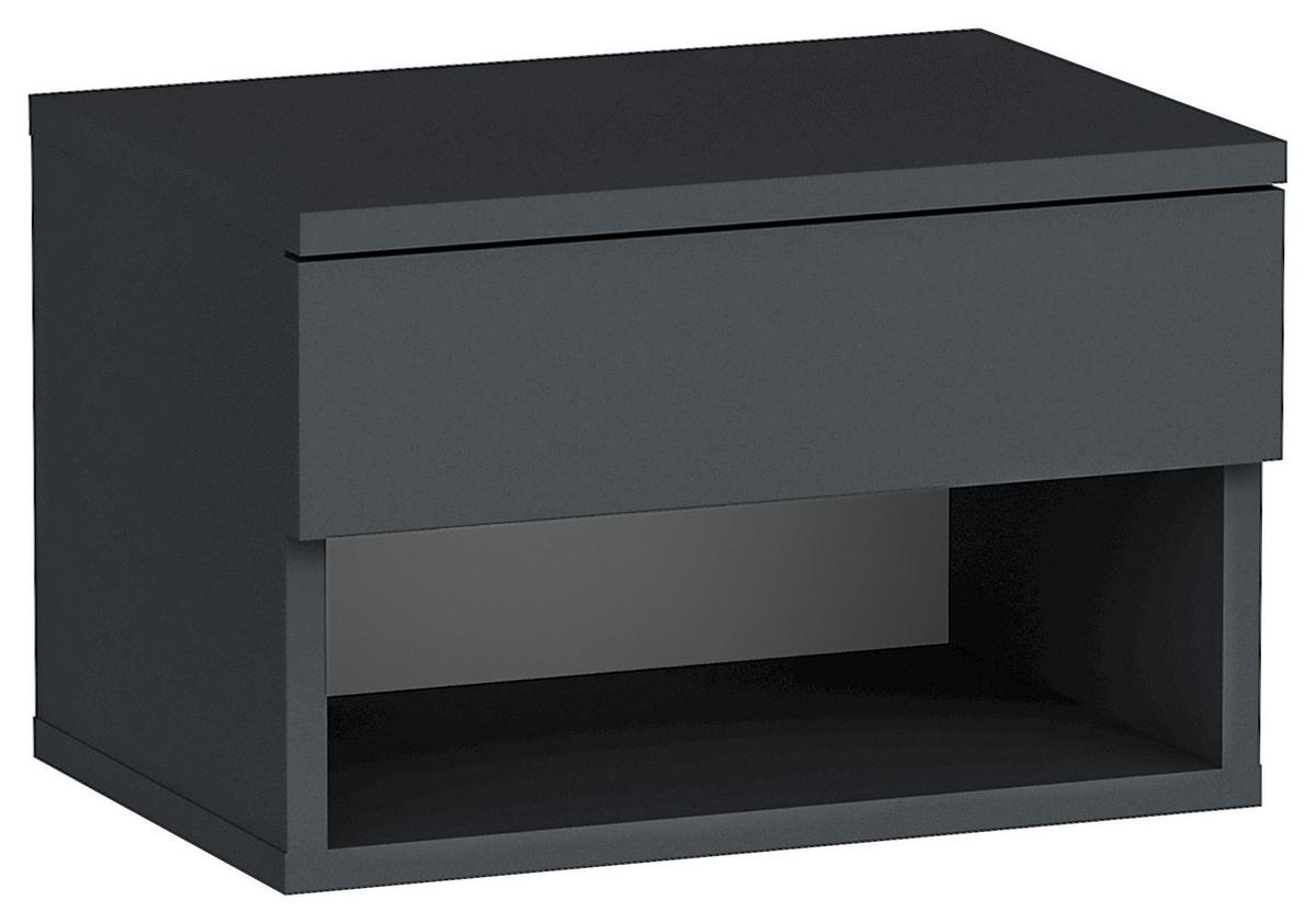 Nachtkästchen Schwarz H: 29 cm Hestia - Schwarz, Design, Holzwerkstoff (44,6/29/31,6cm) - MID.YOU