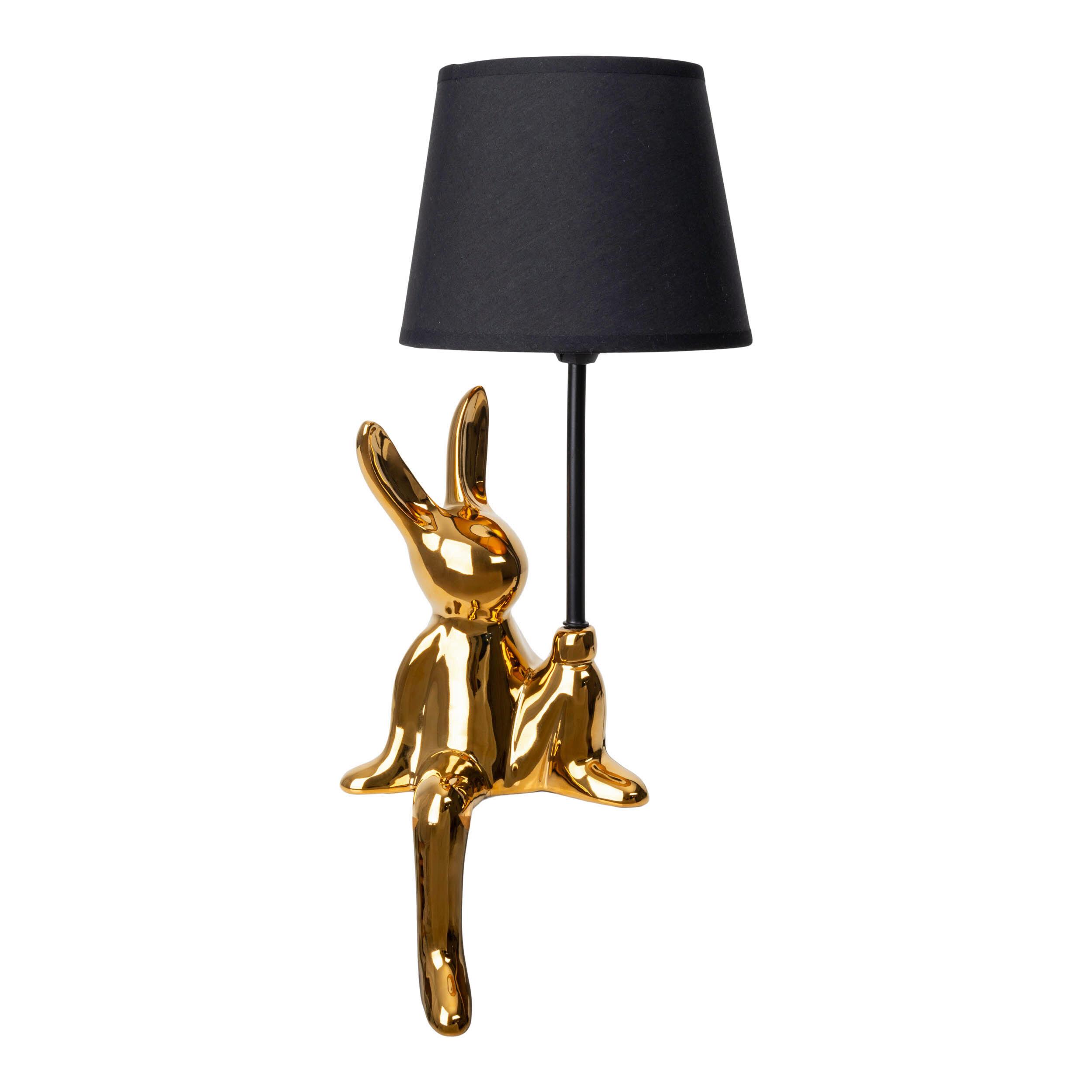 TISCHLEUCHTE 3195858 HELGE - Goldfarben/Schwarz, LIFESTYLE, Keramik/Textil (45/18cm) - Näve
