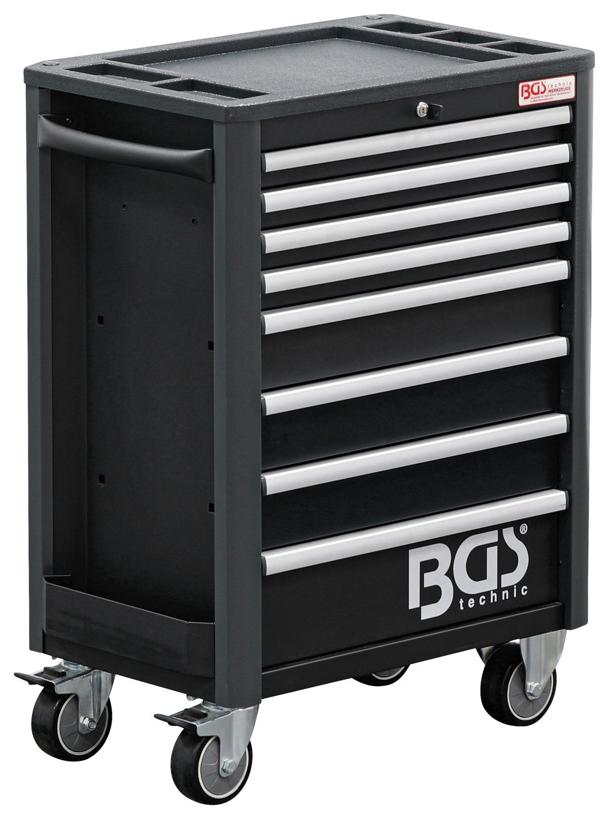 Werkstattwagen Leer Schwarz/Silberfarben B: 72,4cm - Silberfarben/Schwarz, Basics (72,4/103,3/47cm)