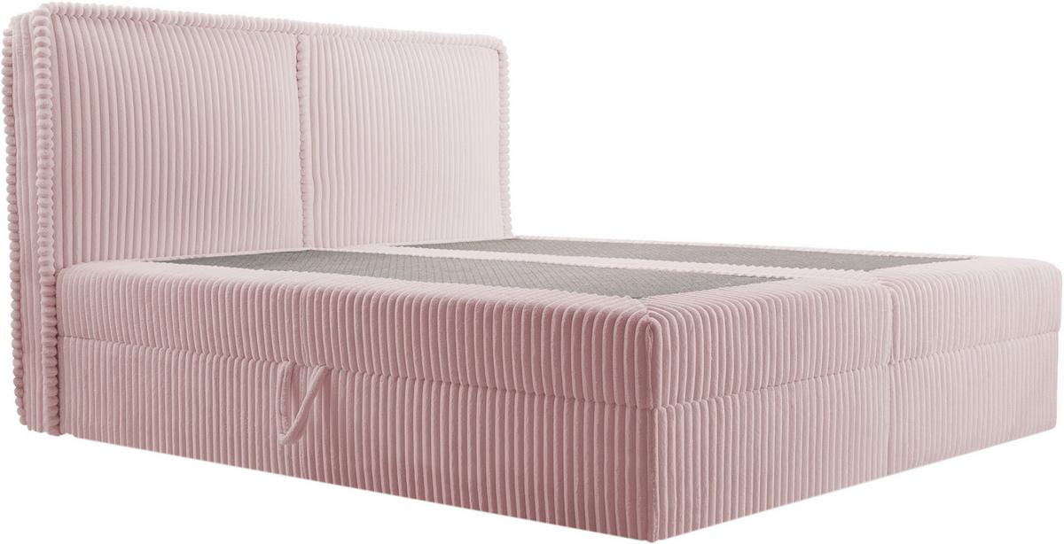Boxbett Barcelona Lf: 180x200 Pink - Pink/Schwarz, MODERN, Holz/Kunststoff (180/200cm) - MID.YOU