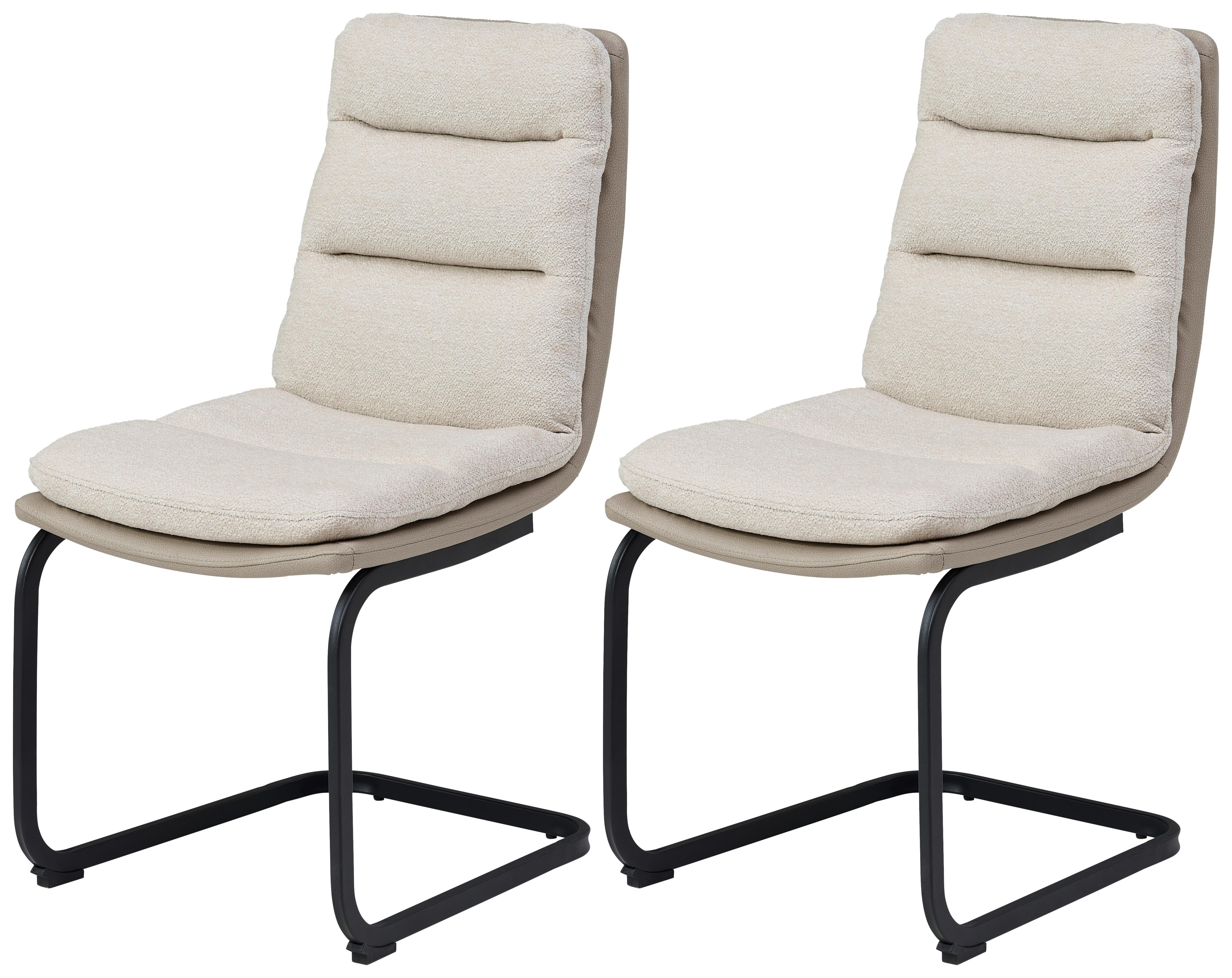 Schwingstuhl-Set Grando - Beige/Schwarz, MODERN, Textil/Metall (45/91.5/62cm) - Livetastic