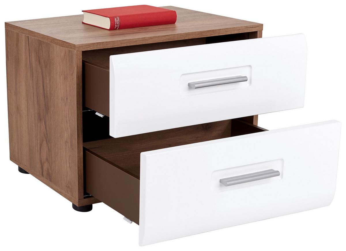 Éjjeliszekrény Avensis New - tölgyfa színű/fehér, Konventionell, faalapú anyag (56/40,5/37,1cm) - Luca Bessoni
