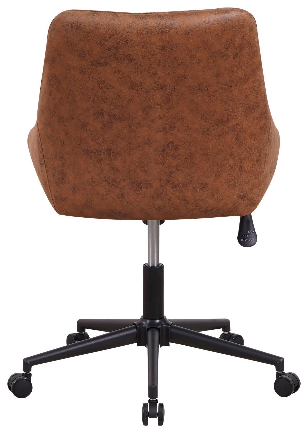 Drehstuhl Kayne - Cognac/Schwarz, KONVENTIONELL, Textil/Metall (60/84/64,5cm) - MID.YOU