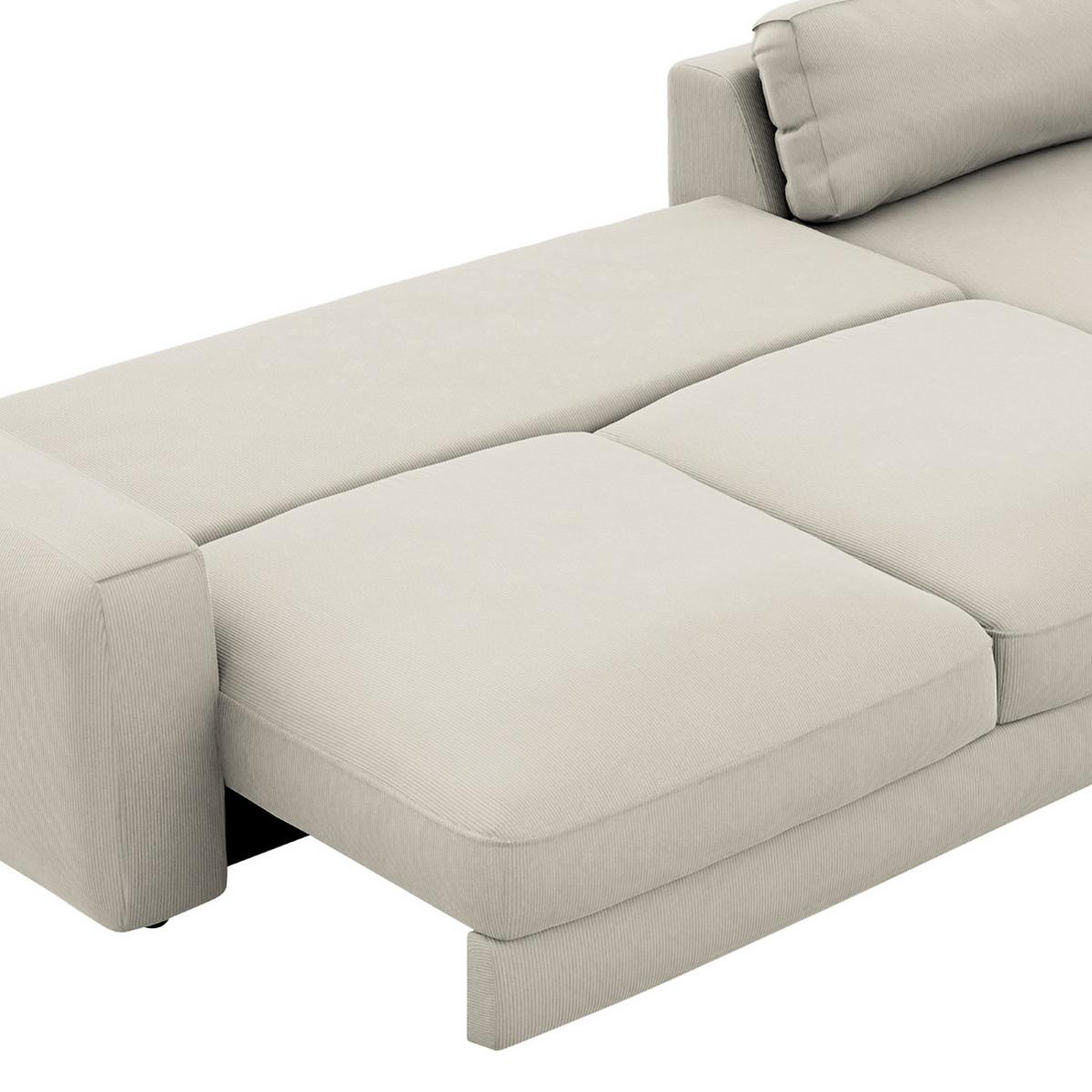 Ecksofa Bourbon, Grau S: 303x176 cm - Schwarz/Grau, MODERN, Textil (303/176cm) - Trendmanufaktur