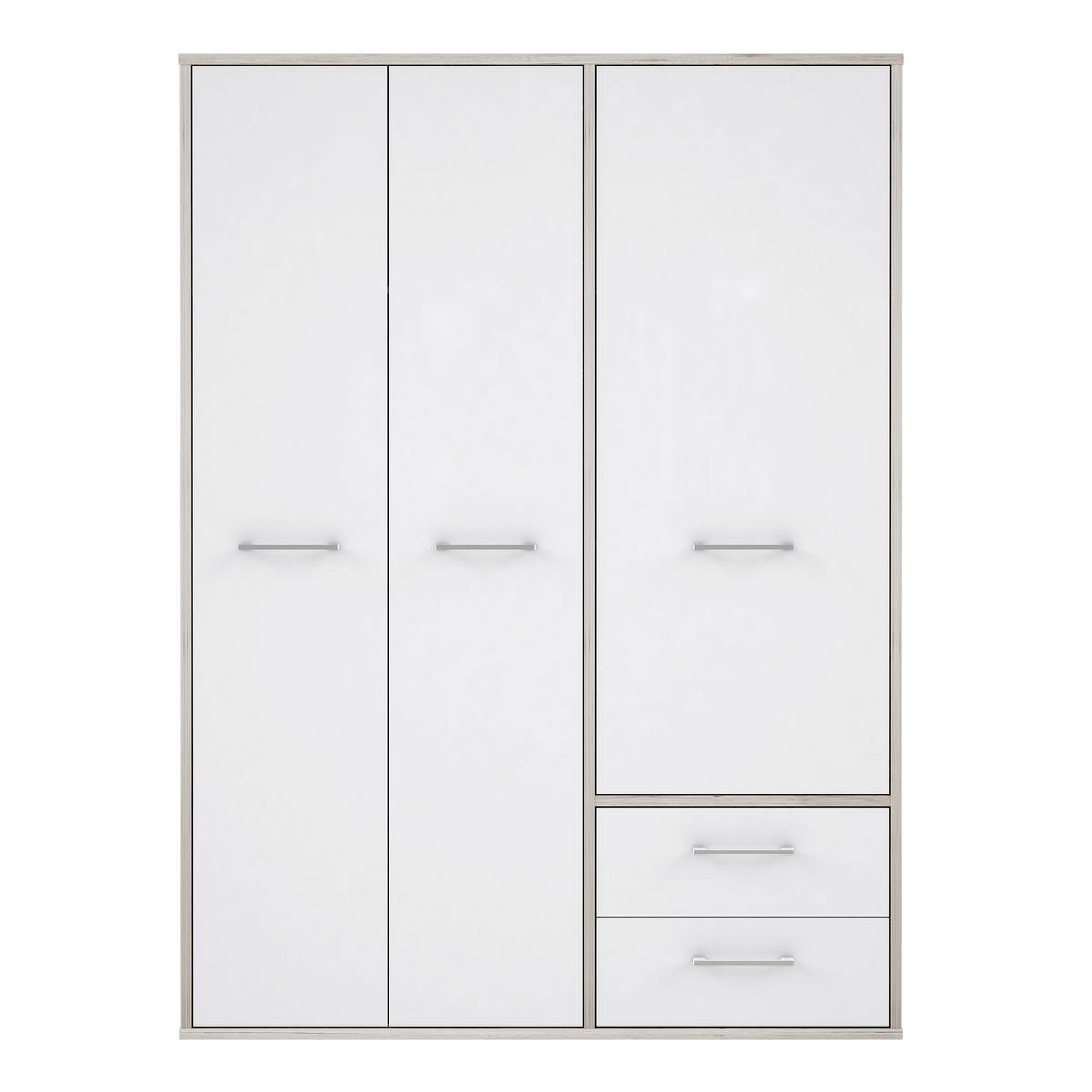 Drehtürenschrank Jandia - Eichefarben/Weiß, KONVENTIONELL, Holzwerkstoff/Kunststoff (147/201,5/60cm) - MID.YOU