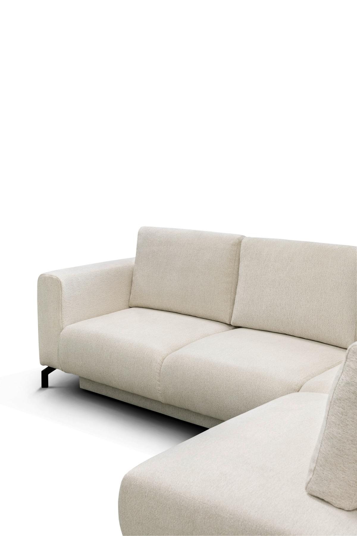 Rohová sedačka VENI, pravá, béžová ženilka - čierna/béžová, Modern, textil (272/210cm)