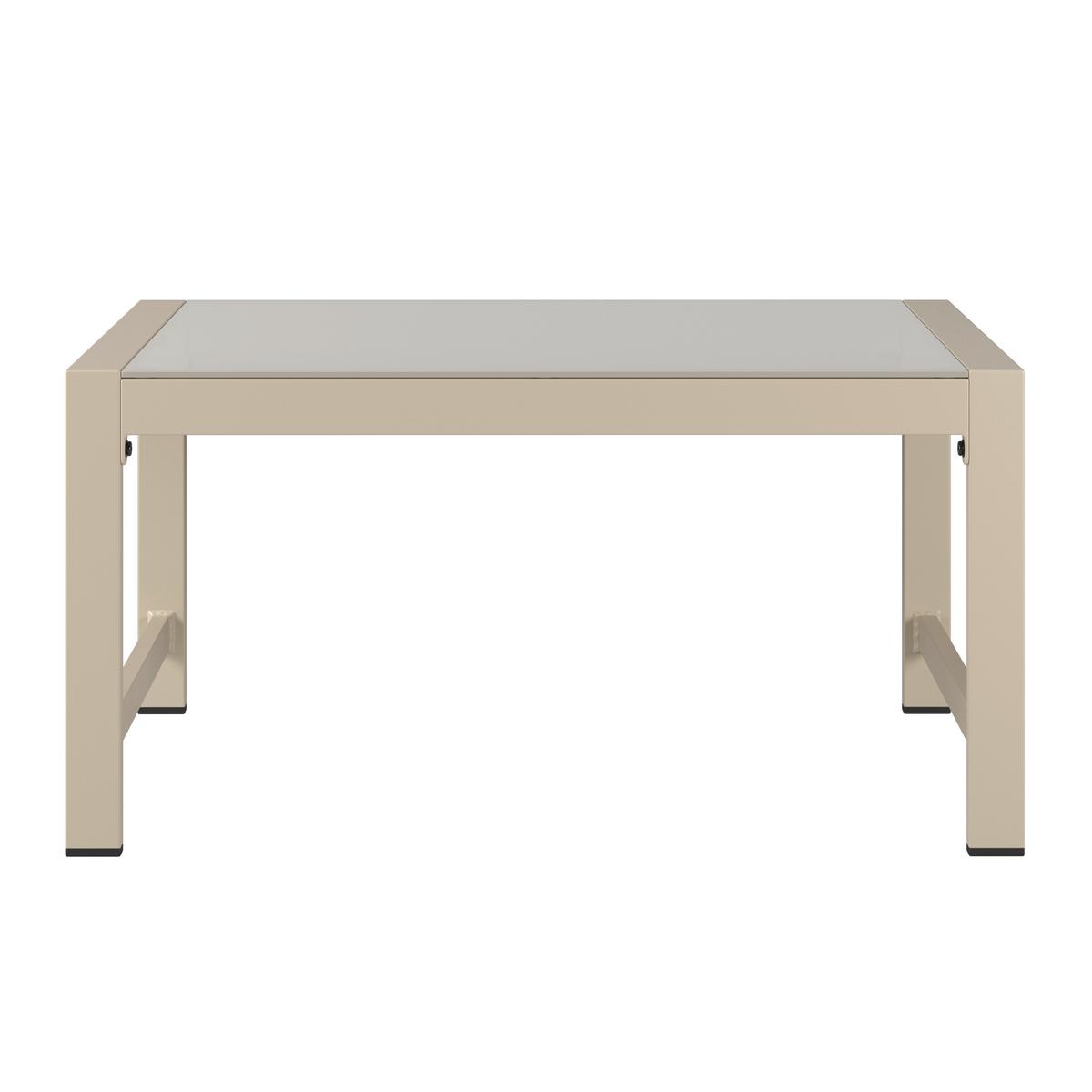 Loungegarnitur München - Beige/Hellgrau, MODERN, Glas/Textil (65/70/108cm) - Beldano