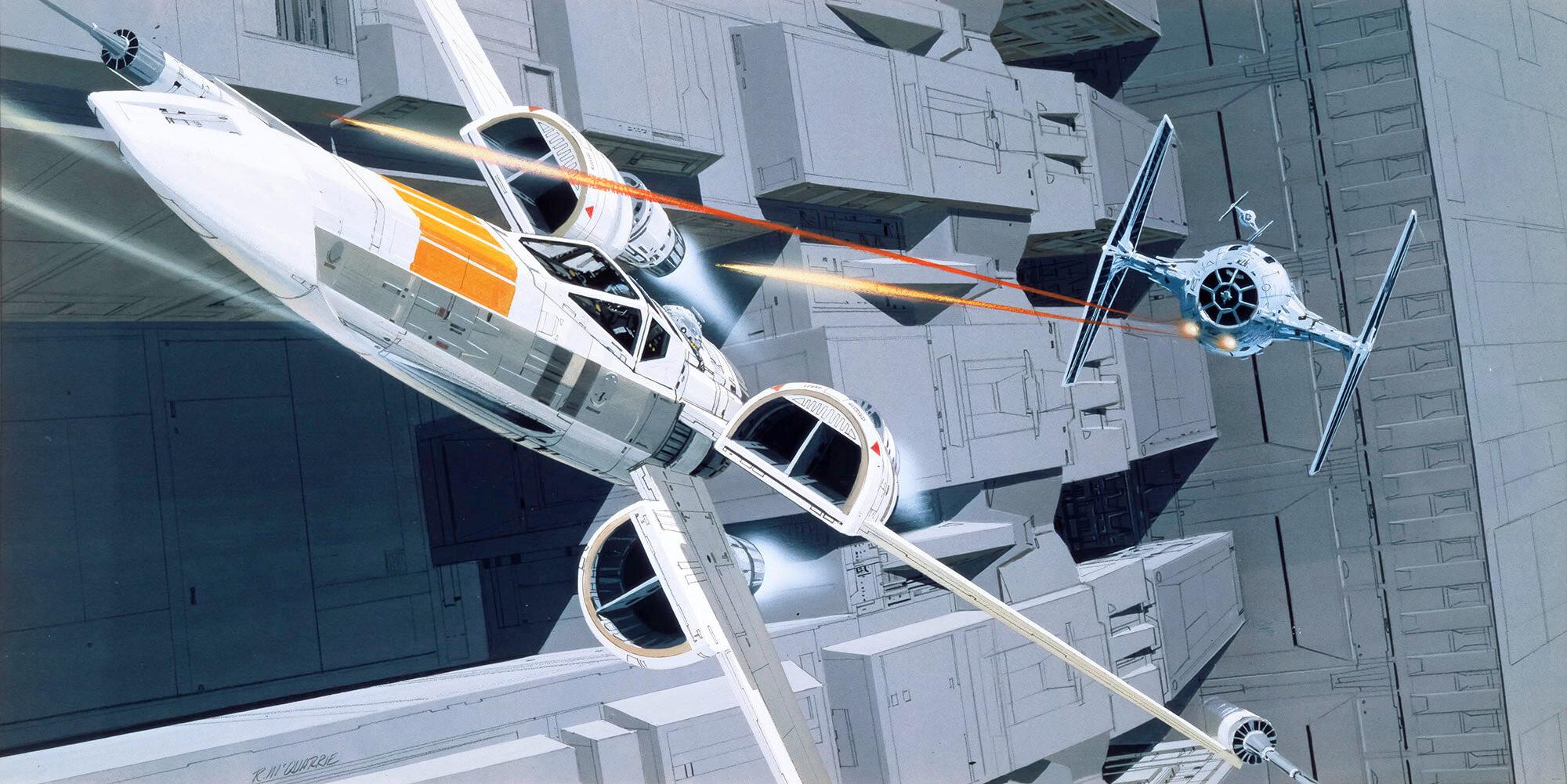 Fototapete Star Wars X-Wing Vs Tie-Fight. - Multicolor, Trend, Textil (500/250cm)