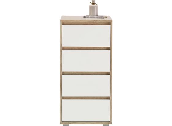 Komoda Pluto - biela/dub sonoma, Moderný, kompozitné drevo (50/103/48cm) Komoda Pluto - biela/dub sonoma, Moderný, kompozitné drevo (50/103/48cm)