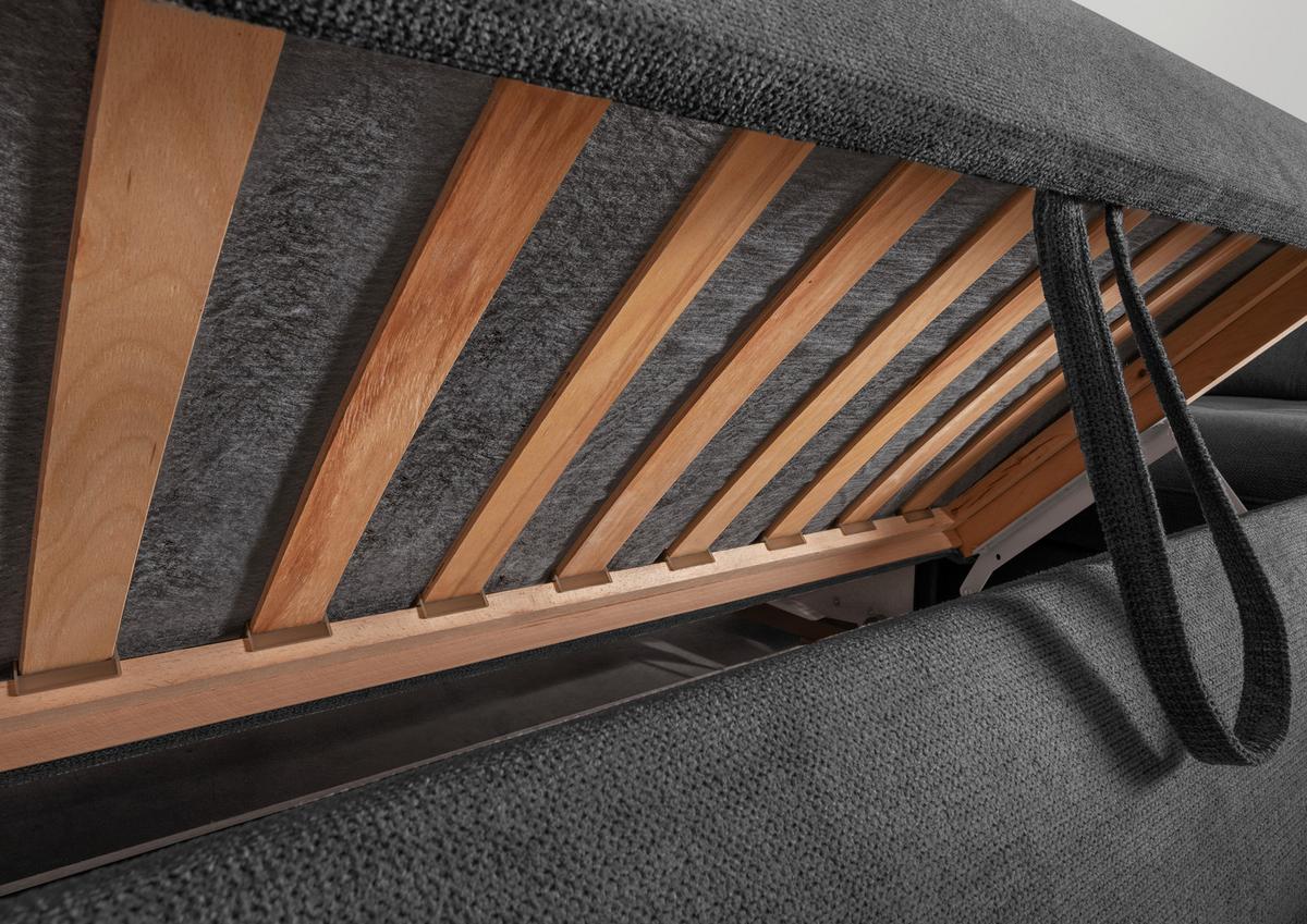 Wohnlandschaft Rigatti Mit Schlaffunktion Anthrazit - Anthrazit/Schwarz, MODERN, Textil (184/387/252cm) - Livetastic