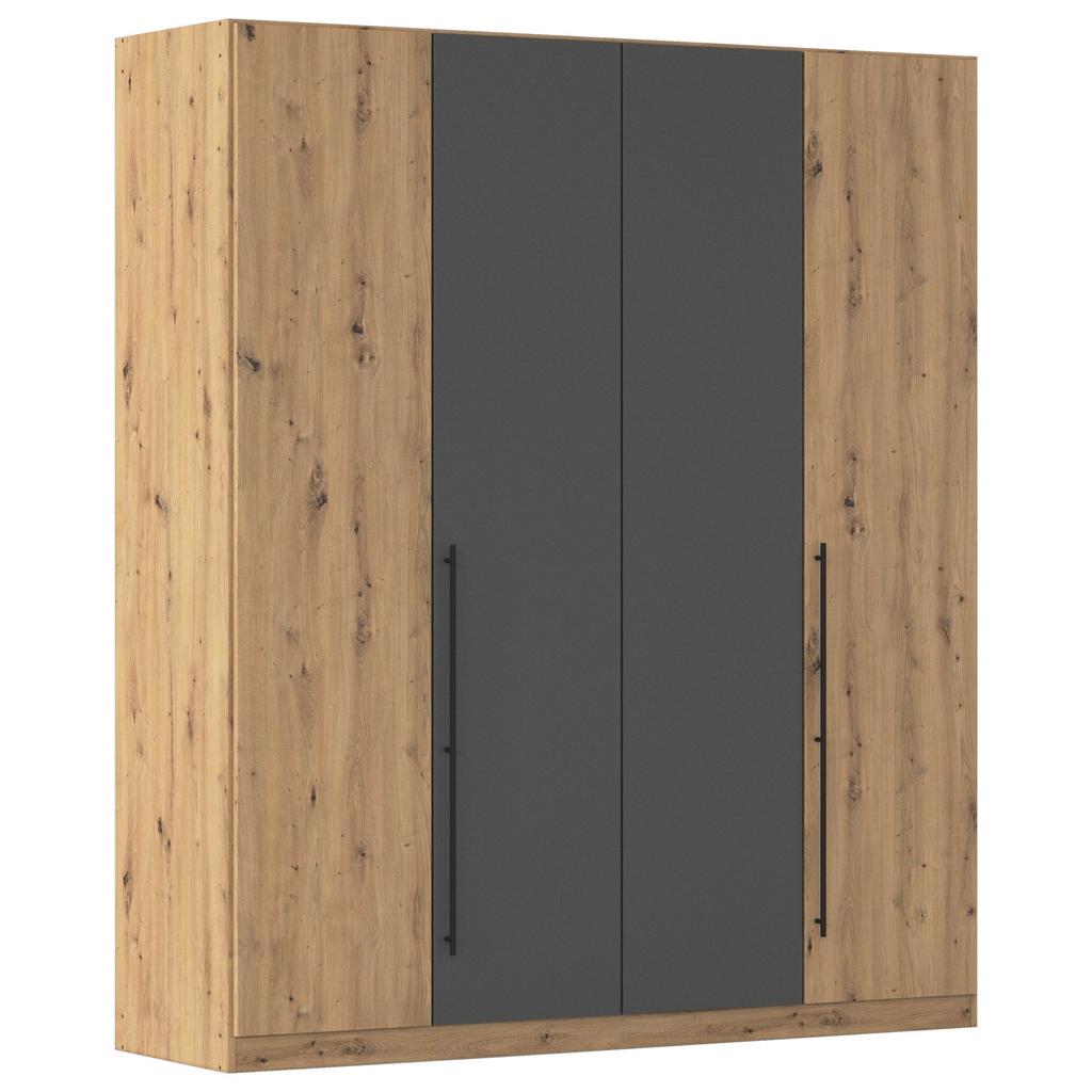 Kleiderschrank Safari Grau/Eiche Dekor B: 181cm