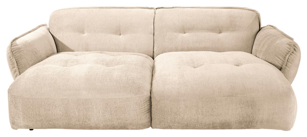 Bigsofa Fluffy, Creme B: 285 Cm - Creme/Schwarz, MODERN, Textil (285/87/184cm) - Trendmanufaktur