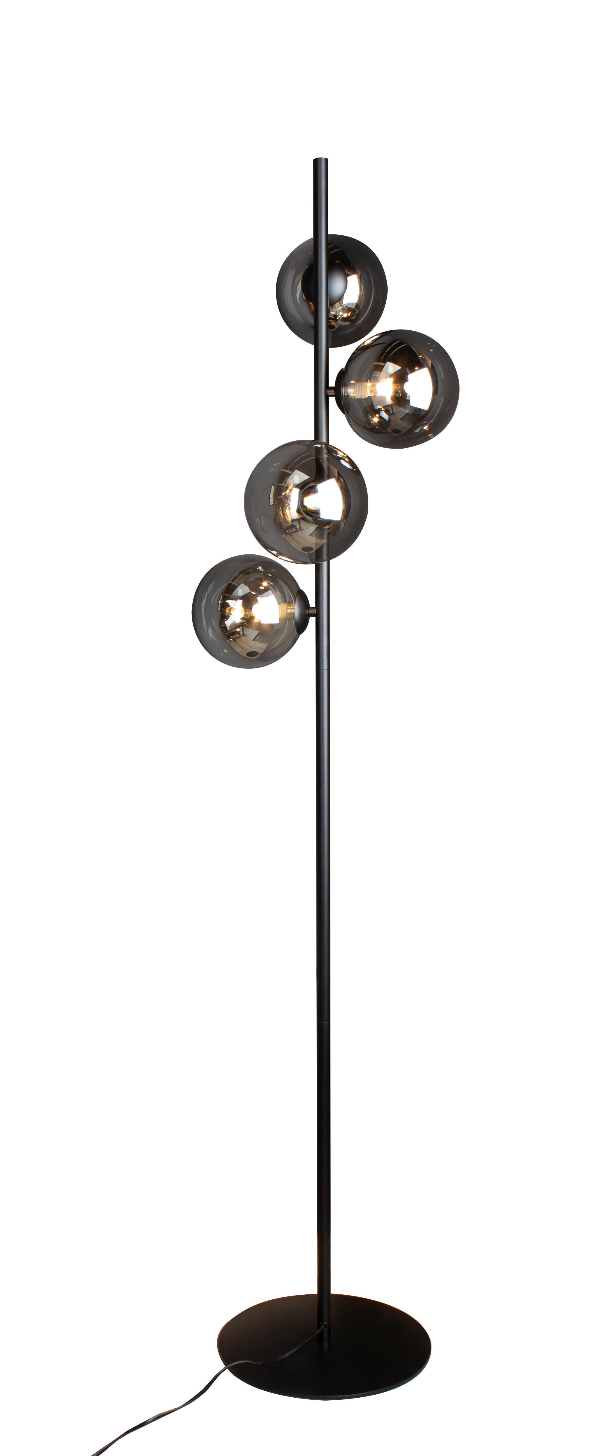 Stehleuchte 9120-Pt4 Nero - Schwarz, Design, Glas/Metall (34,5/160cm)