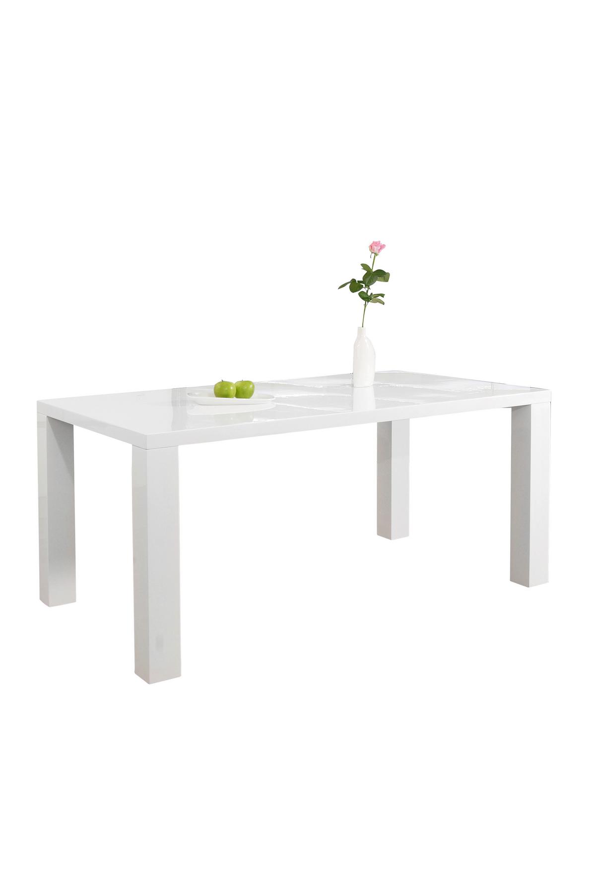 Esstisch Weiß B: 160 Cm - Weiß Hochglanz, MODERN, Holzwerkstoff (160/90/76cm) - Livetastic