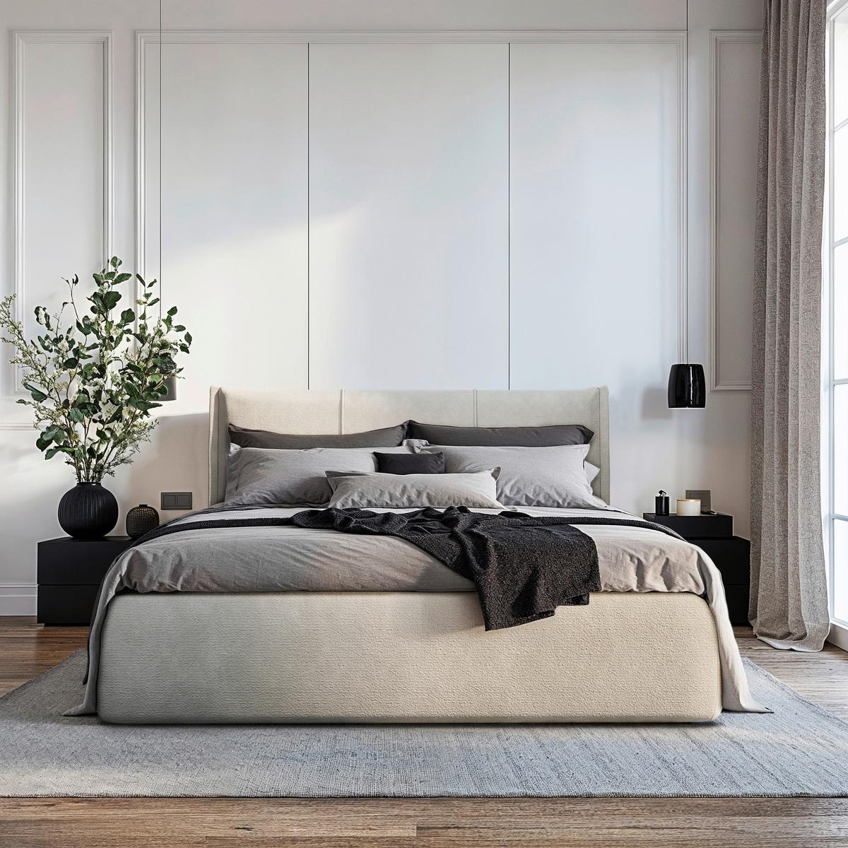 Polsterbett Beli Naturfarben Lf: 180x200 Cm - Schwarz/Naturfarben, MODERN, Holz/Holzwerkstoff (180/200cm) - MID.YOU
