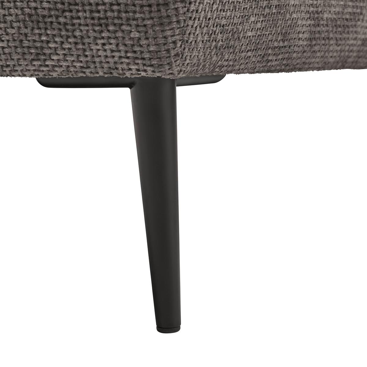 Rohová sedačka CUSTOM, ľavá, tmavosivá ženilka - čierna/tmavosivá, Modern, kov/textil (164/255cm) - Mömax