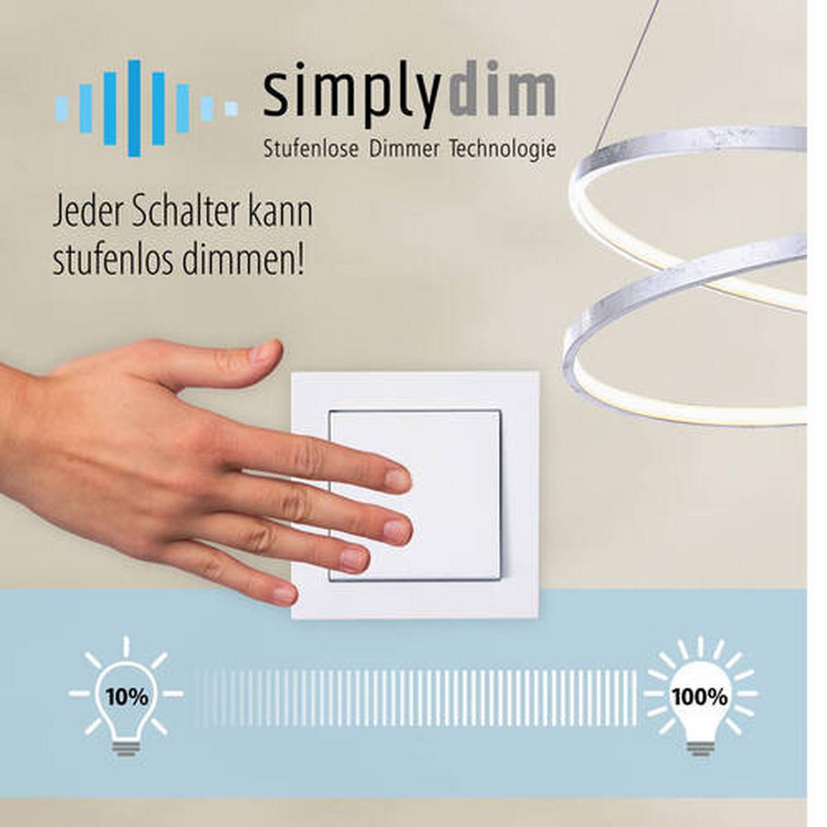 LED-Deckenleuchte Inigo L: 83,6 cm mit Memory-Funktion - Chromfarben/Nickelfarben, Design, Kunststoff/Metall (83,6/24,2/6,8cm) - Paul Neuhaus