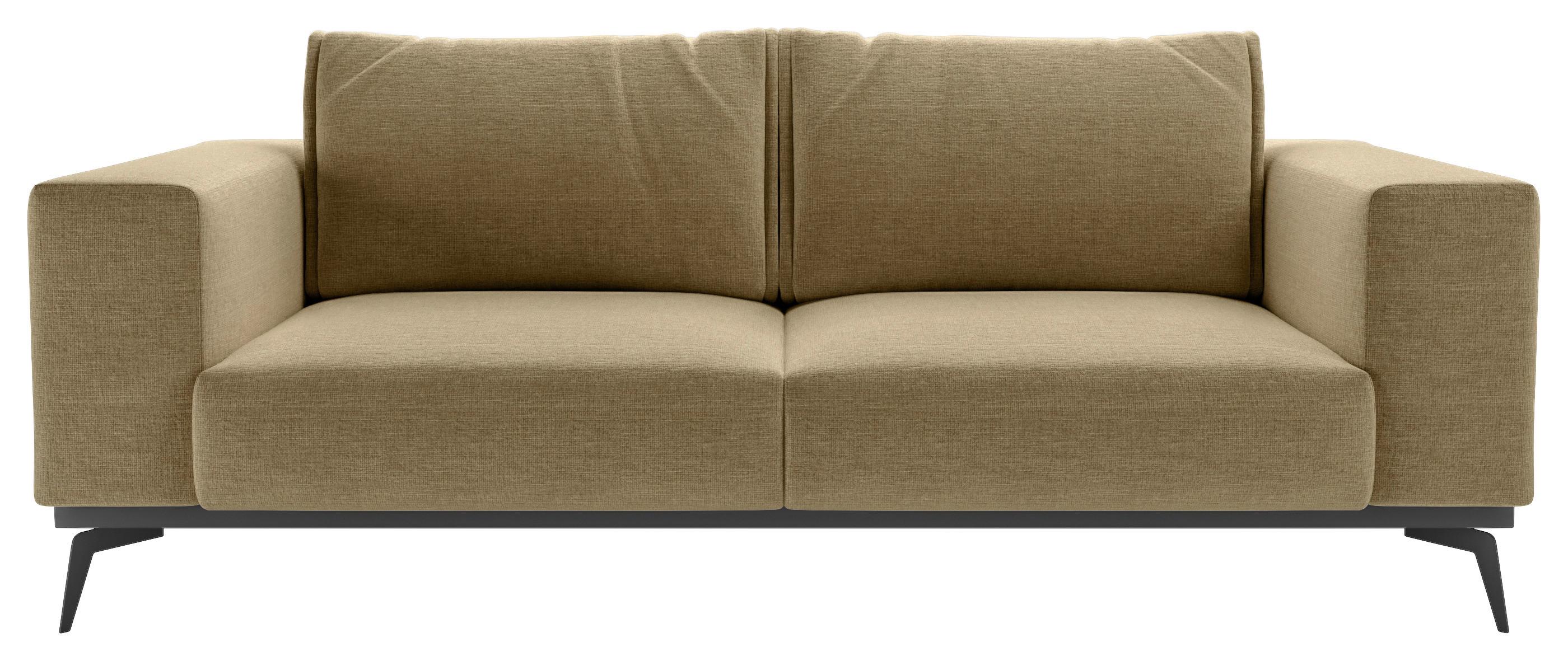 Dvoumístná pohovka ISOLDE, zlatá - černá/barvy zlata, Design, kov/dřevo (250/87/95cm) - MID.YOU