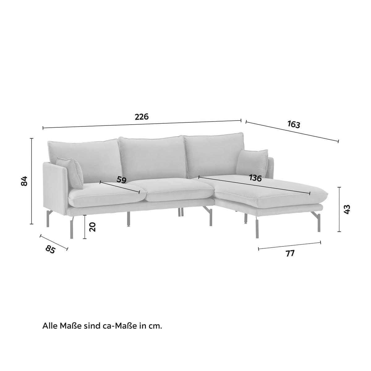 Sedací souprava ROSA ružová - růžová/černá, Moderní, kov/textil (226/84/163cm) - Bessagi Home