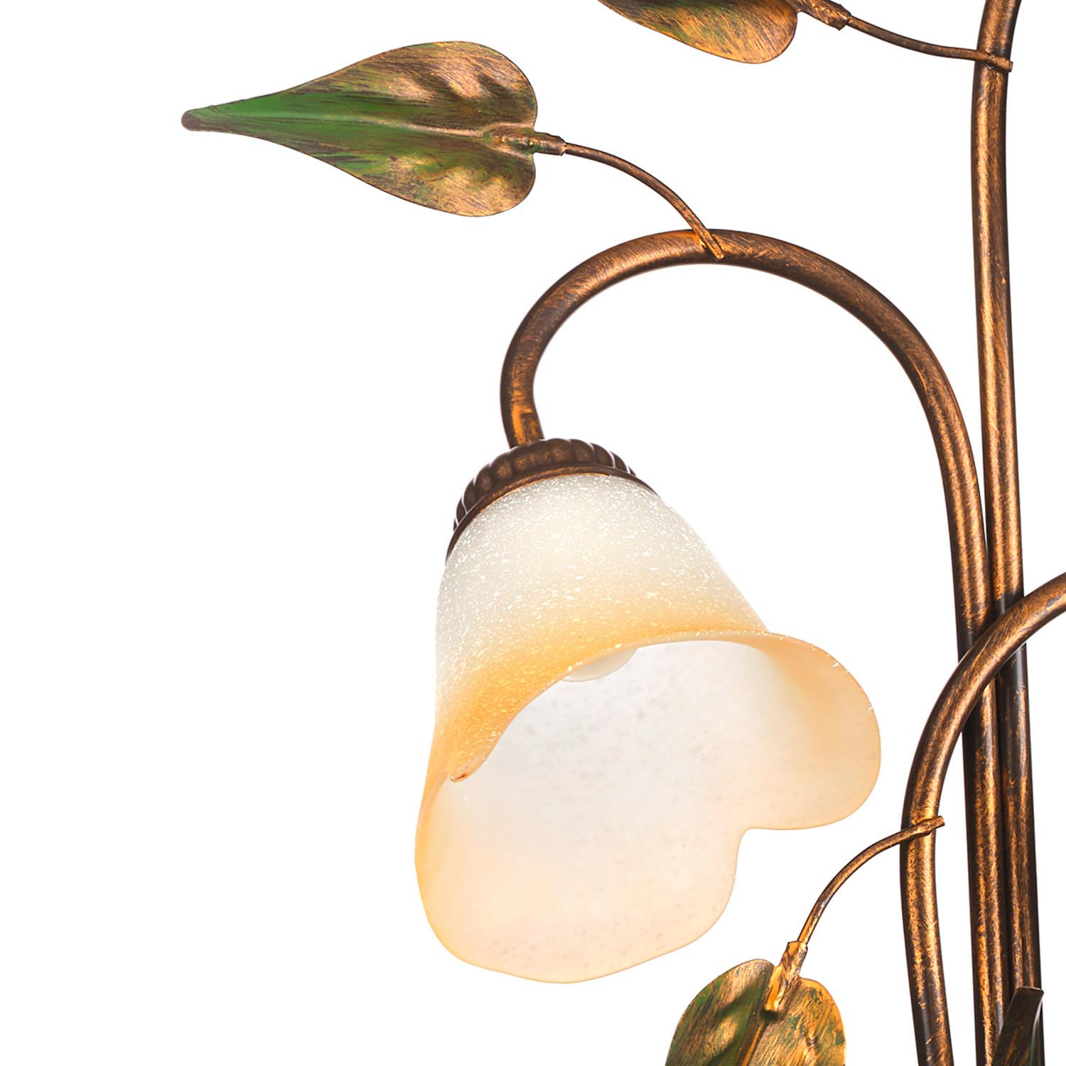 Wandleuchte 4620/ap3 - Bronzefarben/Olivgrün, Natur, Glas/Metall (40/58/20cm)