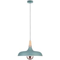 Hängeleuchte Juna H: 145,5 Cm 1-Flammig, Mintgrün, Dimmbar - Mintgrün/Kupferfarben, Design, Holz/Metall (34,2/145,5cm) - Paulmann