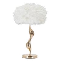 Tischleuchte Slim White Weiß, Goldfarben B: 40 cm - Goldfarben/Weiß, Basics, Textil/Metall (40/63/40cm)