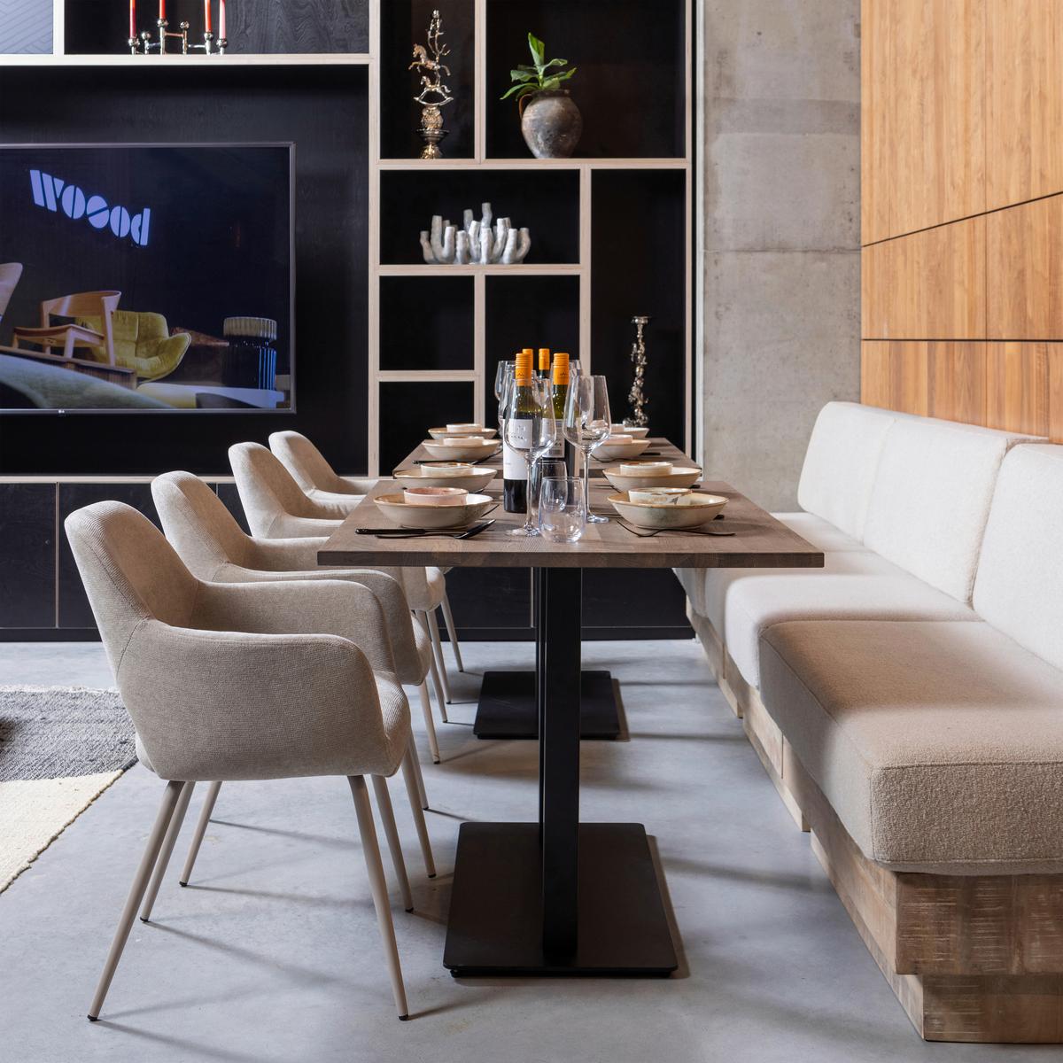 TISCHGESTELL Bistro Schwarz B: 80cm - Schwarz, MODERN, Metall (80/72/40cm) - Livetastic