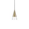 Hängeleuchte Cono Klar Messingfarben D:15cm - Klar/Messingfarben, KONVENTIONELL, Glas/Metall (15/233cm) - Ideal Lux